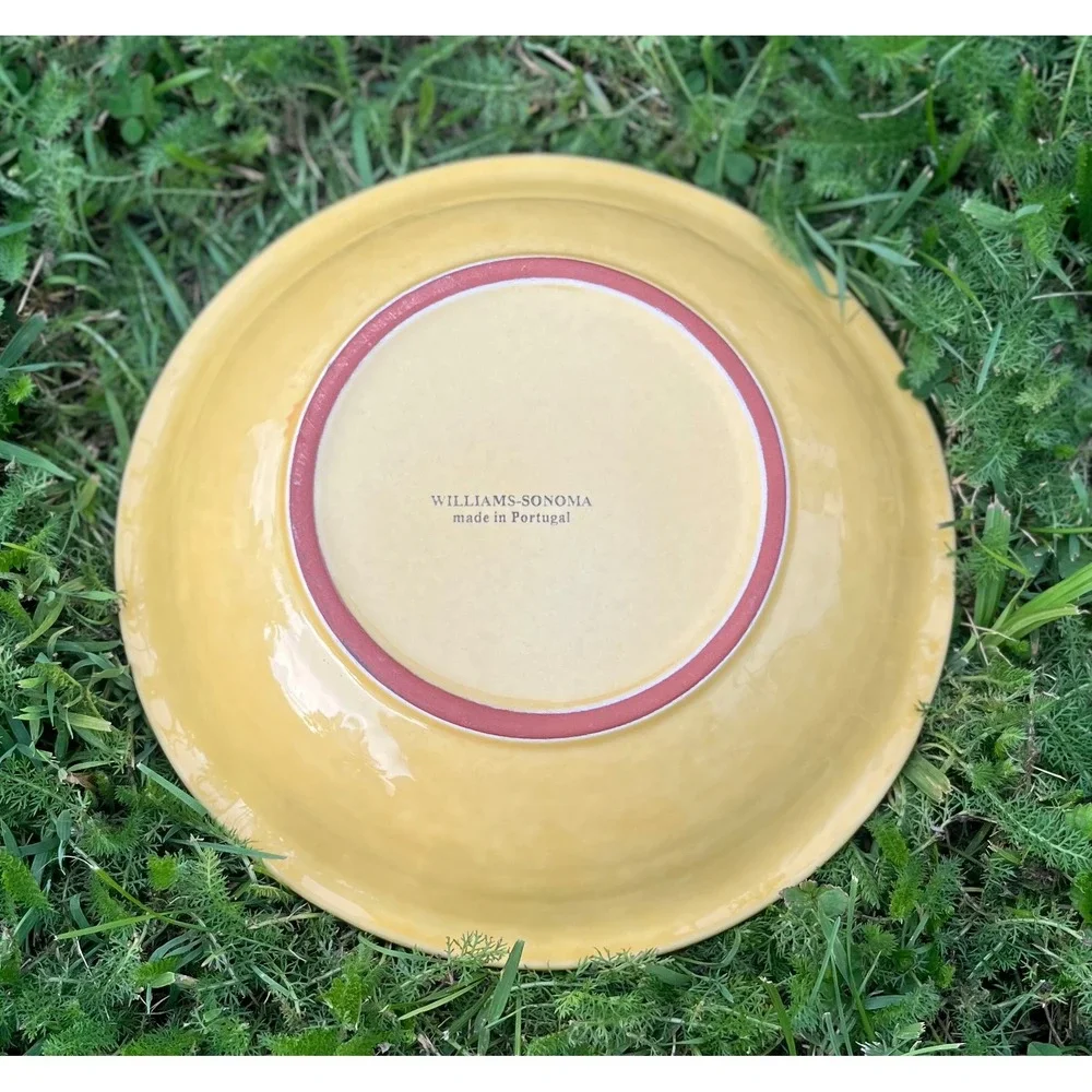 Williams Sonoma Olive Serving Bowl Pasta Salad Fruit Dish Yellow 9 1/2inch‎